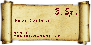 Berzi Szilvia névjegykártya